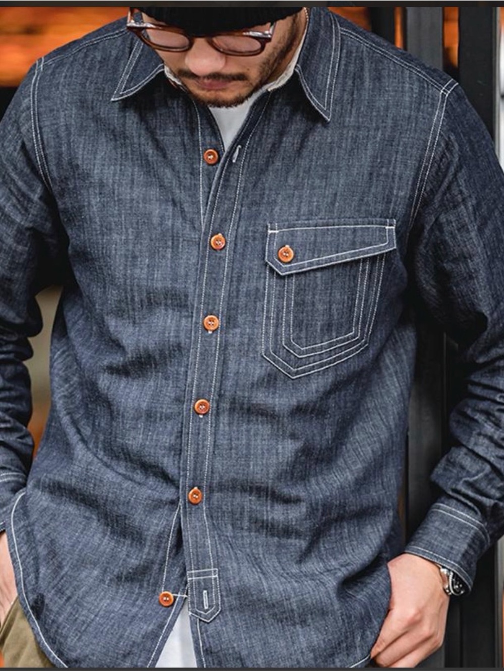 Maden Heavyweight Cotton Denim CPO Shirt | Large | NWT